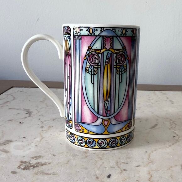 Dunoon Art Nouveau Style Stoneware Mug Vintage Charles Rennie Mackintosh Design - Picture 5 of 8